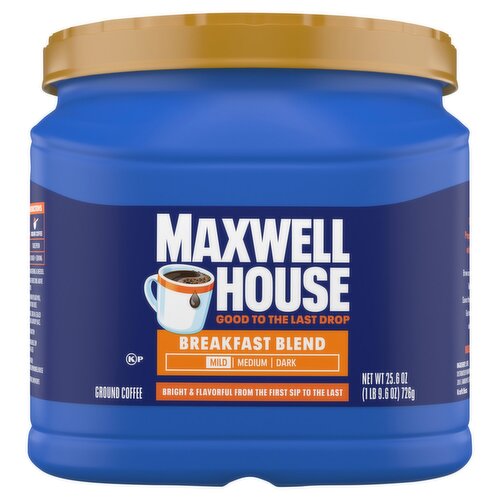 Maxwell House Mild Breakfast Blend Ground Coffee, 25.6 oz