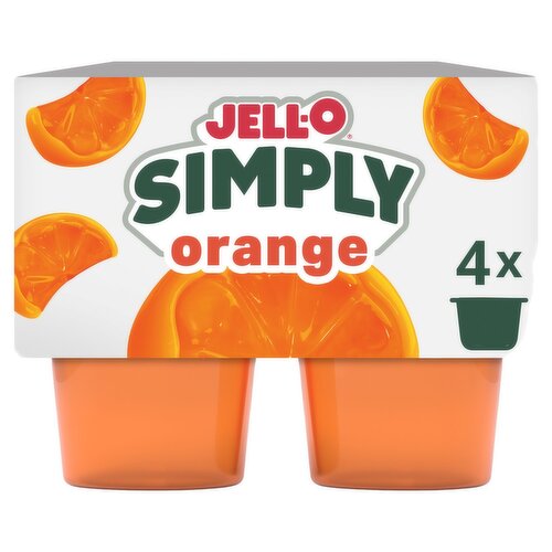 Jell-O Simply Orange Gelatin Snacks, 4 count, 13.5 oz