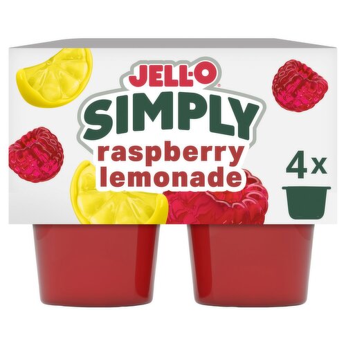 Jell-O Simply Raspberry Lemonade Gelatin Snacks, 4 count, 13.5 oz
