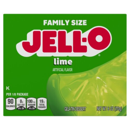 Jell-O Lime Gelatin Dessert Family Size, 6 oz