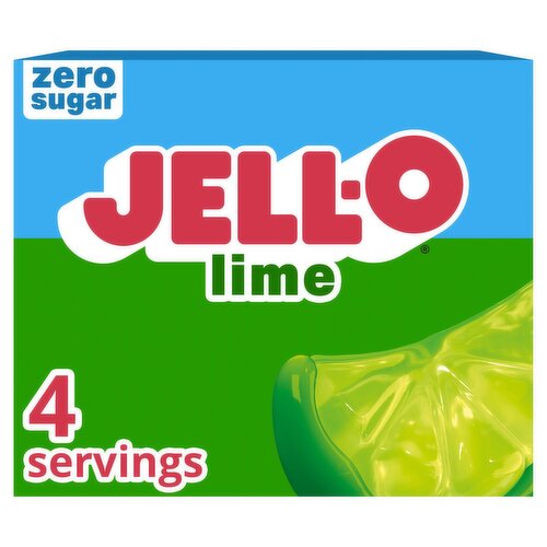 Jell-O Zero Sugar Lime Low Calorie Gelatin Dessert, 0.3 oz