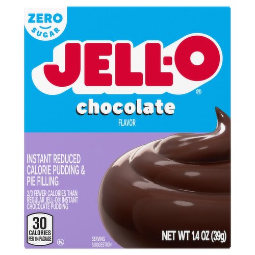 Jell-O Zero Sugar Chocolate Flavor Instant Reduced Calorie Pudding & Pie Filling, 1.4 oz