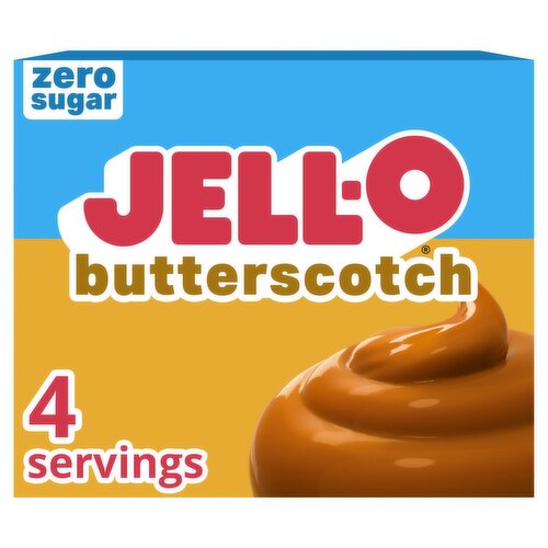 Jell-O Zero Sugar Butterscotch Instant Reduced Calorie Pudding & Pie Filling, 1 oz