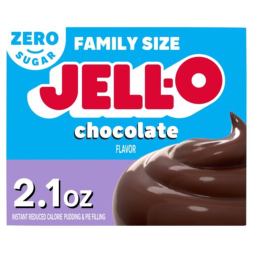 Jell-O Chocolate Flavor Zero Sugar Instant Reduced Calorie Pudding & Pie Filling Family Size, 2.1 oz
