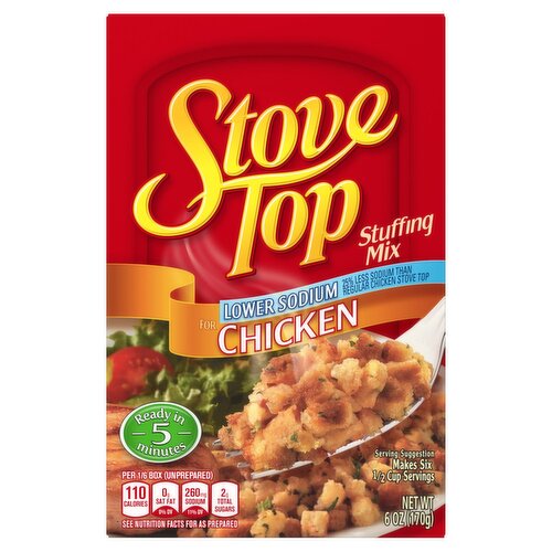 Stove Top Lower Sodium Stuffing Mix for Chicken, 6 oz