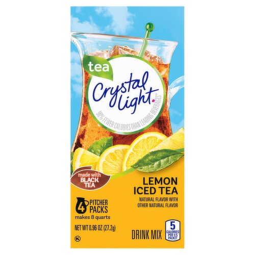 Crystal Light Lemon Iced Tea Drink Mix, 4 count, 0.96 oz