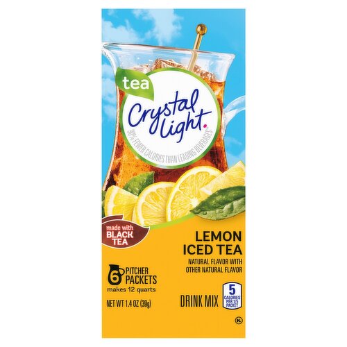 Crystal Light Lemon Iced Tea Drink Mix, 6 count, 1.4 oz