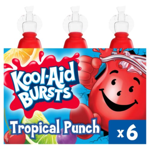 Kool-Aid Bursts Tropical Punch Soft Drink, 6.75 fl oz, 6 count
