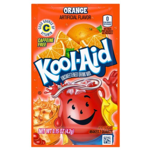 Kool-Aid Orange Unsweetened Drink Mix, 0.15 oz