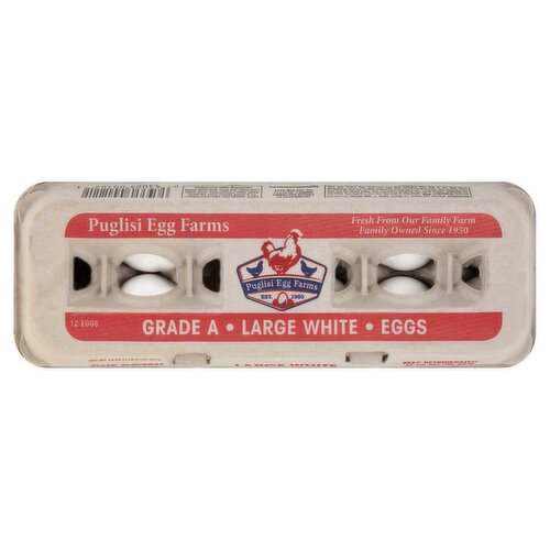 Puglisi Egg Farms Large White Eggs, 12 count, 24 oz