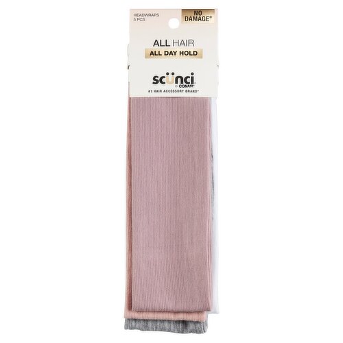 Conair Scünci All Day Hold Hair Headwraps, 5 count