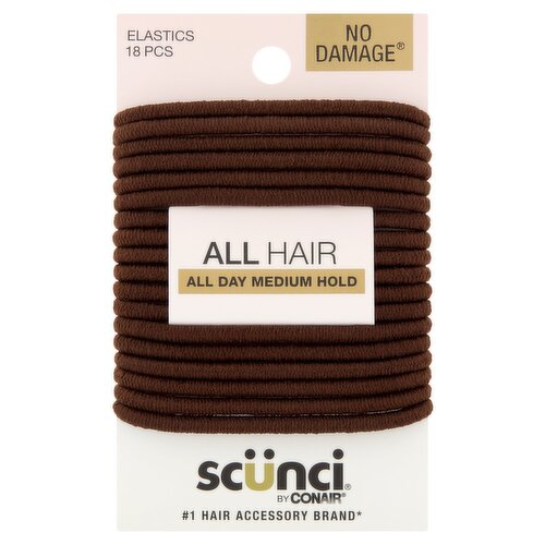 Conair Scünci No Damage Elastics, 18 count