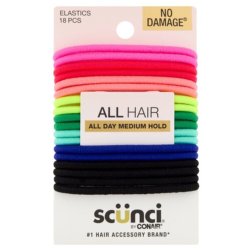 Conair Scünci No Damage Elastics, 18 count