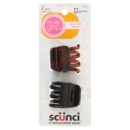 scünci No-Slip Grip Jaw Clips, 2 count