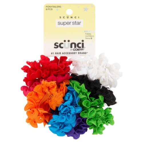 Conair Scünci Super Star Ponytailers, 8 count