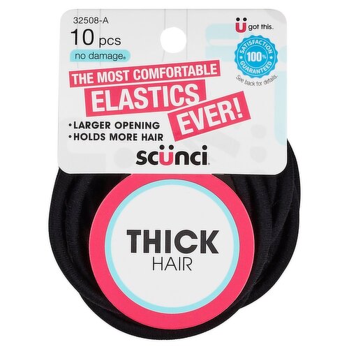 Scünci No Damage Thick Hair Elastics, 10 count