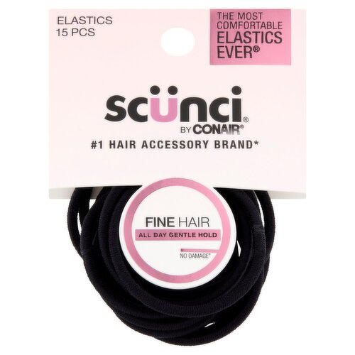 Conair Scünci No Damage Elastics, 15 count