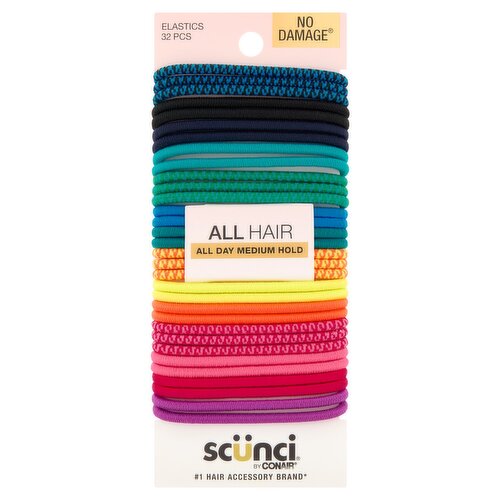 Conair Scünci No Damage Elastics, 32 count