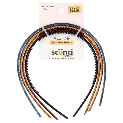 Conair Scünci Headbands, 4 count