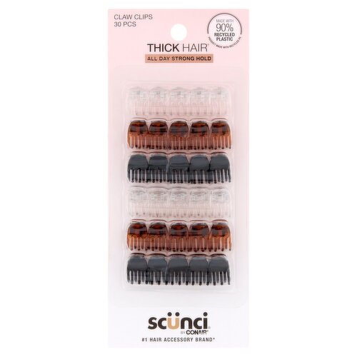 Conair Scünci Claw Clips, 30 count