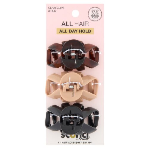 Conair Scünci Claw Clips, 3 count