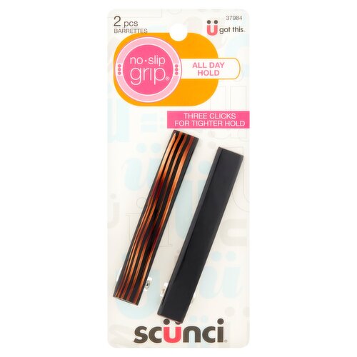 Scünci No-Slip Grip Barettes, 2 count