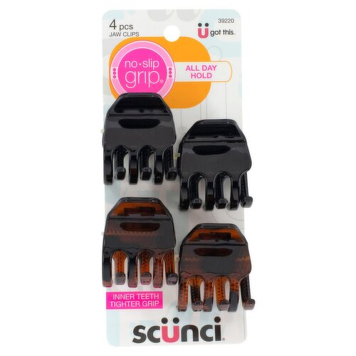 Conair Scünci No-Slip Grip Claw Clips, 4 count