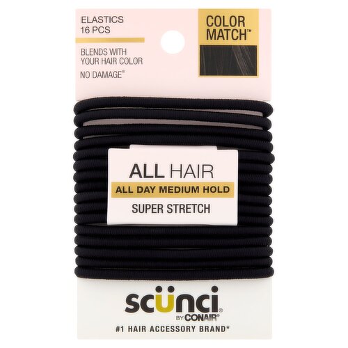 Conair Scünci No Damage Elastics, 16 count