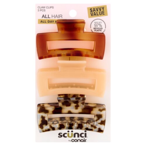 Conair Scünci Claw Clips, 3 count