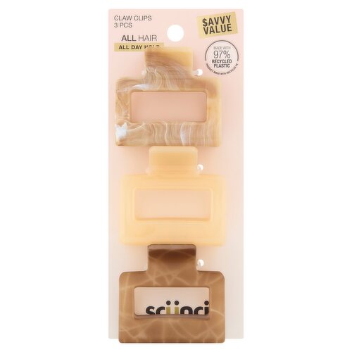 Conair Scünci Claw Clips, 3 count