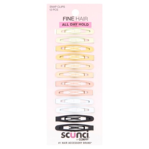 Conair Scünci Snap Clips, 12 count