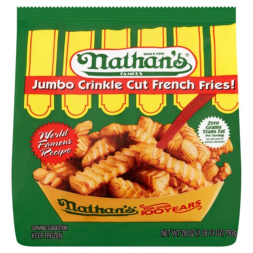 Nathan's Famous Jumbo Crinkle Cut French Fries!, 28 oz