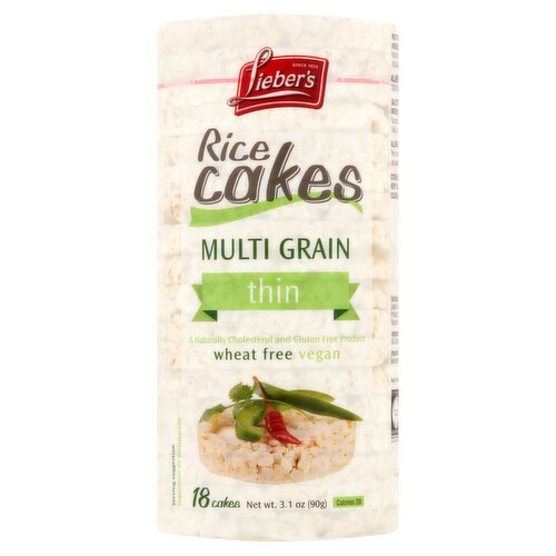 Lieber's Multi Grain Thin Rice Cakes, 18 count, 3.1 oz