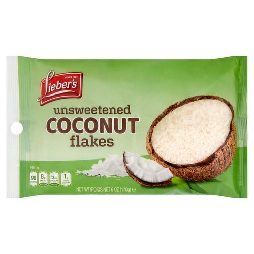 Lieber's Unsweetened Coconut Flakes, 6 oz