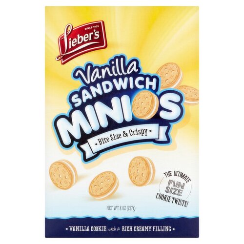 Lieber's Minios Vanilla Sandwich Cookie, 8 oz