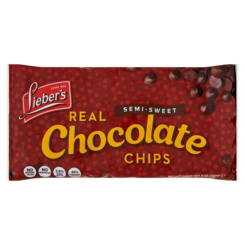 Lieber's Semi-Sweet Real Chocolate Chips, 8 oz