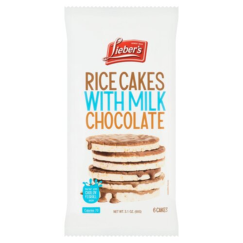 Lieber's Rice Cakes with Milk Chocolate, 6 count, 3.1 oz