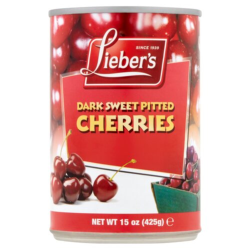 Lieber's Dark Sweet Pitted Cherries, 15 oz