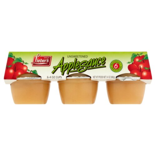 Lieber's Unsweetened Applesauce, 4 oz, 6 count