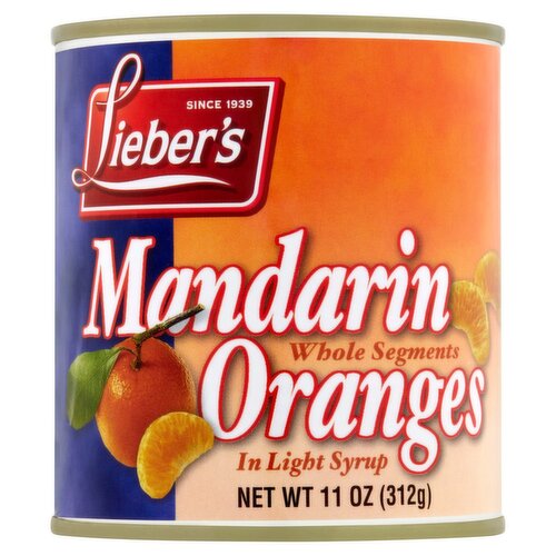 Lieber's Mandarin Oranges Whole Segments in Light Syrup, 11 oz