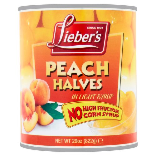 Lieber's Peach Halves in Light Syrup, 29 oz