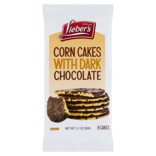 Lieber's Corn Cakes with Dark Chocolate, 6 count, 3 oz