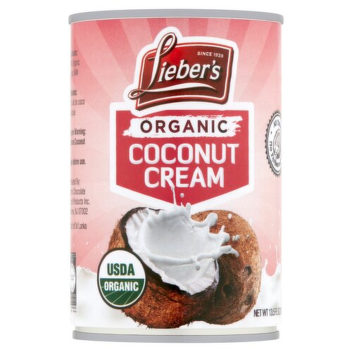 Lieber's Organic Coconut Cream, 13.5 fl oz