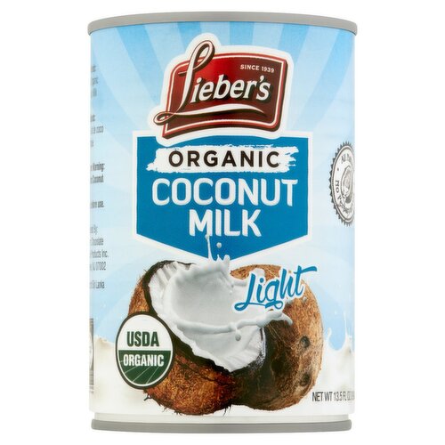 Lieber's Organic Light Coconut Milk, 13.5 fl oz