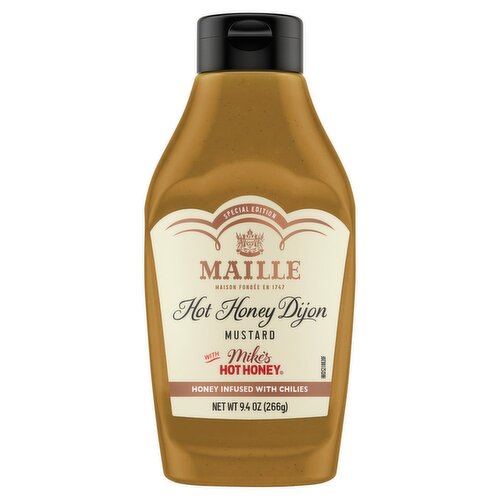 Maille Hot Honey Dijon Mustard with Mike's Hot Honey Special Edition, 9.4 oz