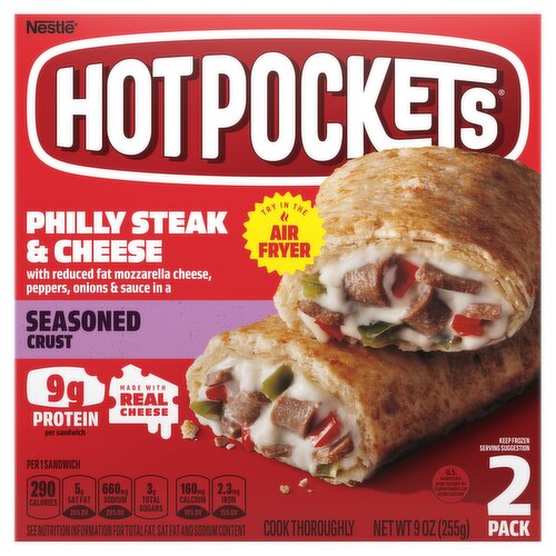 Hot Pockets Philly Steak & Cheese Seasoned Crust Sandwich, 2 count, 9 oz