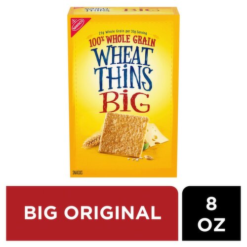 Nabisco Wheat Thins Big 100% Whole Grain Snacks, 8 oz