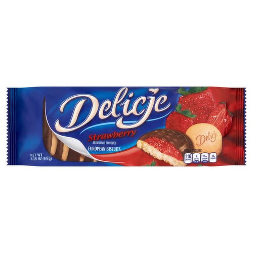 Delicje Strawberry European Biscuits, 5.18 oz