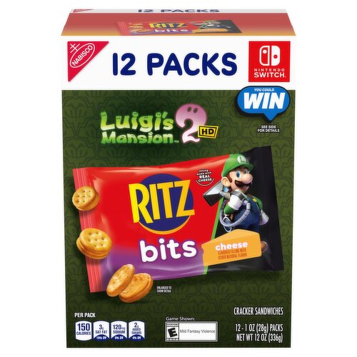 Nabisco Ritz Cheese Bits Cracker Sandwiches, 1 oz, 12 count