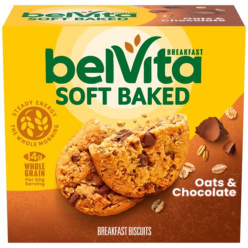 Belvita Oats & Chocolate Soft Baked Breakfast Biscuits, 1.76 oz, 5 count